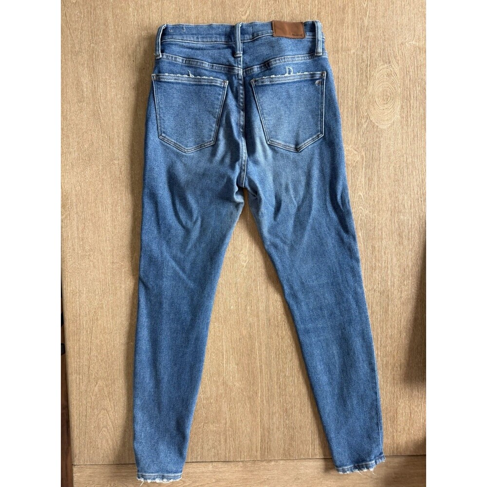 Madewell 9” Mid-Rise Skinny Jeans Size 28 Medium Wash Raw Hem